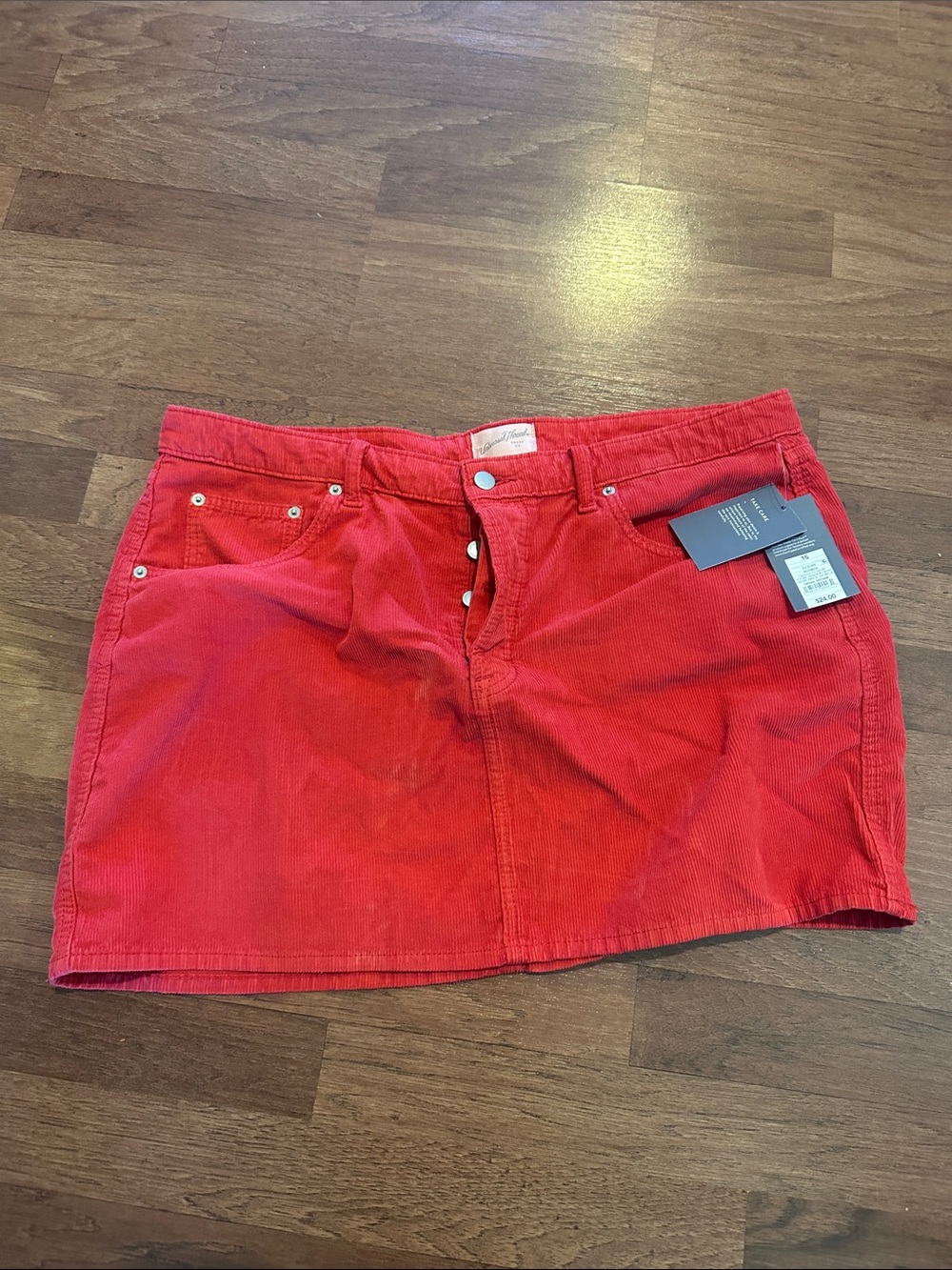 Universal Thread Red Corduroy Mini Skirt